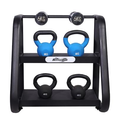 China Body Building Fitness Foldable 2 Tier Dumbbell Rack Kettlebell Rack for Gym Equipment for sale