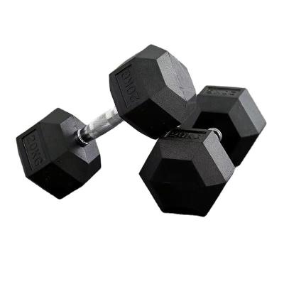 China Cubierta de goma hexadecimal Dumbbell para brazos Varios pesos de 2,5 kg a 40 kg Departamento de hombres en venta