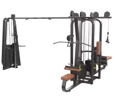 China Indoor Gym Home 5 Station Multi Gym Power Rack Pull Up Maschine mit Stahlrohr Q235 zu verkaufen