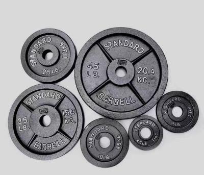 China Rubber Surface Cast Iron Barbell Weight Plate for Commercial and Home 5kg 10kg 20kg 50kg for sale