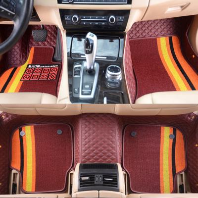 China Anti-skidding.clean cars special size and full set standing car floor leather mats for sale