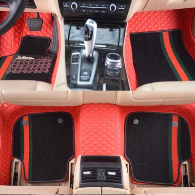 China Eco-friendly Anti-skidding.clean PU PVC Coil 3d 5d Leather Car Foot Mat for sale