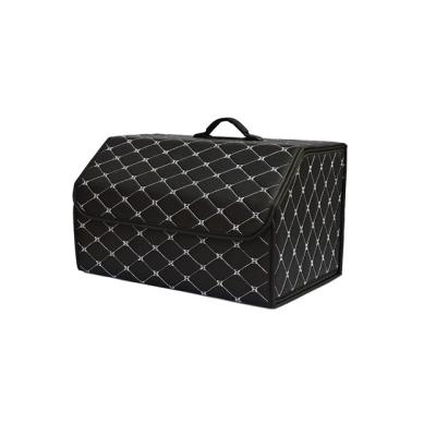 China Large Capacity Folding Leather Folding Storage Box Car Trunk Organizer for sale