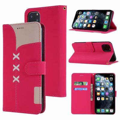 China Retro Vintage For iPhone 11 pro XR Max X XS 8 7 6 6S Plus Hit Leather Case Flip Cover Wallet Stand Contrast Color for sale