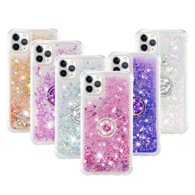 China Dynamic Samsung Galaxy A41 A11 A10S A20S M30S A10E A20E A20 A30 A40 A50 A70 Ring Holder Skin Cover For Gradient Shock Proof Phone Cover Dynamic Diamond Liquid TPU Case Cover for sale