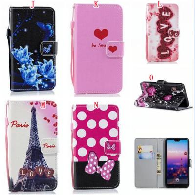 China Cartoon Flower Print Design Flower Wallet Leather Case For Samsung S10 plus S10E S10 5G A6 plus 2018 NOTE9 A9 A7 2018 A750 Flip Cover for sale