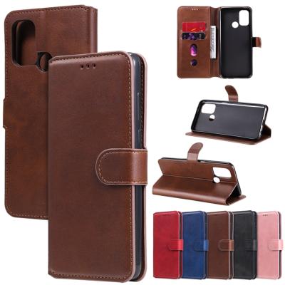 China Retro Print Simple Empty Design Sheep Grain Wallet Leather Case Pocket For OPPO A53 Realme 7 Pro Realme C11 C15 Mobile Phone Flip Stand Card Slot Cover for sale