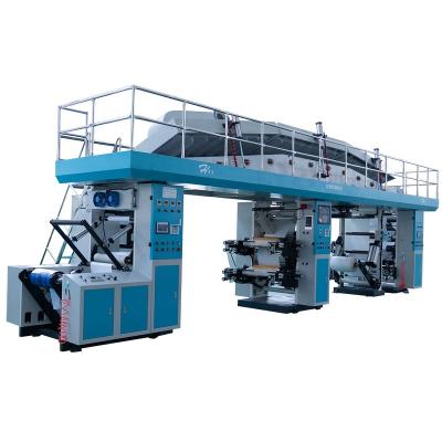 China Factory Food Packaging CI Flexo Press Paper Printing And Hot Melt Glue Coating Integrated Machine for sale