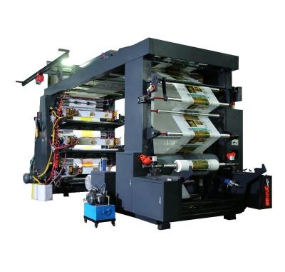 China Cheap factory stack price carton box four colors plastic film paper naylon roll to roll flexo printing press machine for sale