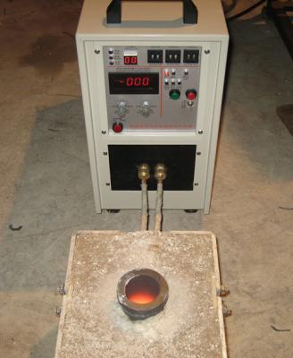 China 50KG Induction Melting Furnace 30-80KHz 15KW Power Consumption Single Phase 220V for sale