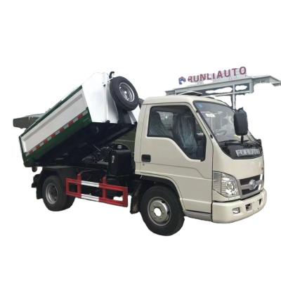 China Sale Forland 4x2 Rear Loader Small Size Garbage Truck Garment Shops for sale