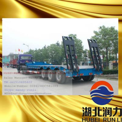 China Truck Trailer 3 Axle Sliding Semi Trailer , Extendable Low Bed Semi Trailer for sale