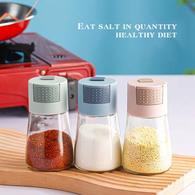 China Kitchen Viable Hot Selling Condiment Storage Container Spice Moisture Proof Glass Jar, Transparent Clear Condiment Storage Bottles for sale