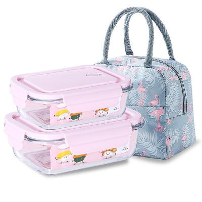 China Wholesale Microwavable Bento Box Adult Lunch Box 2 Compartments Microwave Heating Leakproof Bento Bowls for sale