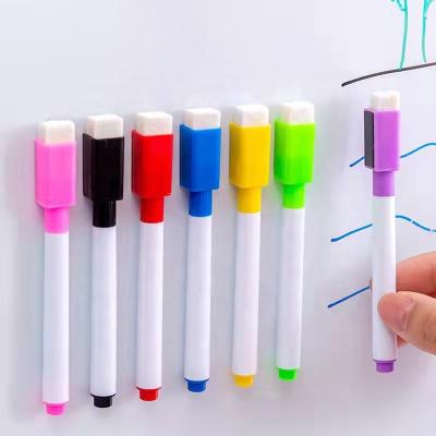 China Plastic Color Plastic Children&'s Logo Printing Erasable Magnetic Whiteboard Markers With Cap for sale