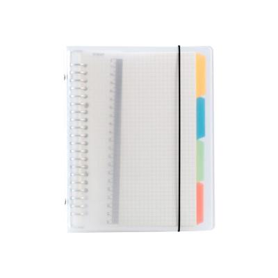 China Wholesale high quality paper loose leaf and horizontal line detachable grid spiral binding loose leaf pp transparent cover notebook for sale