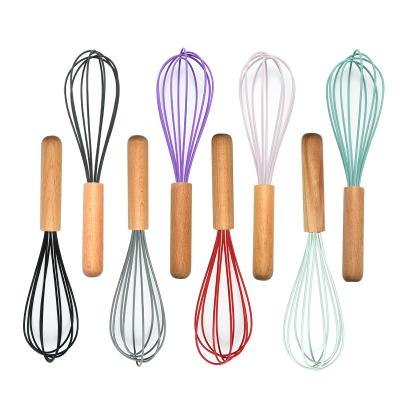 China Sustainable Hot Selling Useful Bamboo Handle Egg Beater For Kitchen for sale