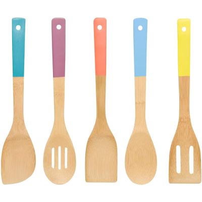 China Viable Wholesale Heat Resistant Natural Bamboo Cutlery Utensils Set for sale