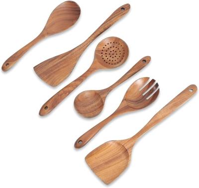 China Sustainable Customize Kitchen Cookware Set Wooden Utensils For Non Stick Cookware for sale