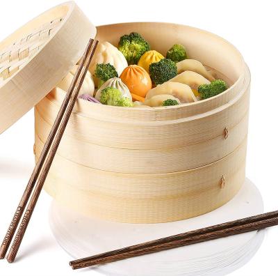 China Viable hot selling cookware set 10 inch bamboo steamer in 2021 for sale