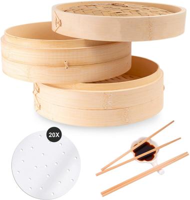 China Viable wholesale chinese style bamboo steamer for making dim sum food for sale