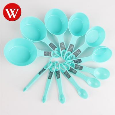 China New Arrival Sustainable Kitchen Tools 12 Set High Quality Plastic Measuring Cups And Spoons for sale