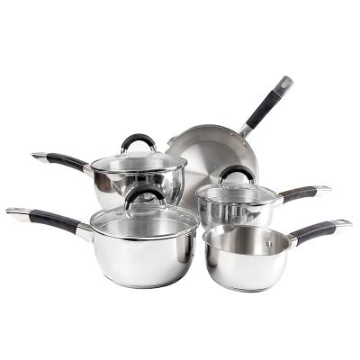 China Viable hot sale high quality kitchen stainless steel pan set pots non stick cookware cookware set for sale