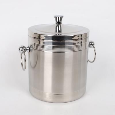 China Factory Direct 1.8L Double Wall Stainless Steel Wine Beer Champagne Ice Cooler Bucket With Lid Viable for sale