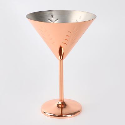 China Western Stainless Steel Cocktail Glass Tumblers Martini Cup Mini Stemmed Goblet Wine Glasses for sale