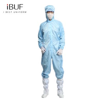 China Blue Cleaning Anti-Shrink ESD Women Clothes /Antistatic Work Safety Clothing For Clean Room for sale