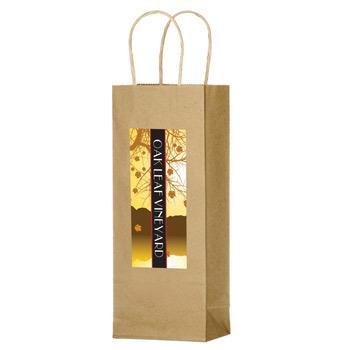 China Brown paper red wine bottle bag rope hand bag Creative gift packaging bag for sale