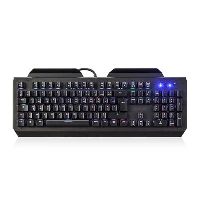 China Breathable Anti-Ghosting Gaming Wired Keyboard Phone Holder Mechanical Metal LED RGB Full Backlight Gamer Key USB Keyboard For PC Laptop for sale