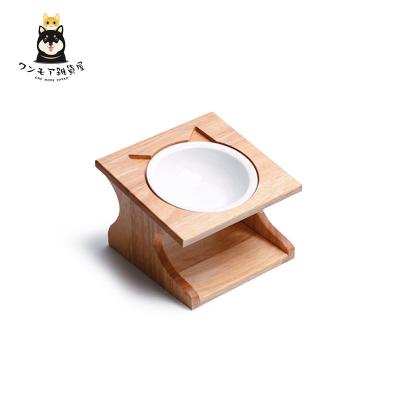 China Eco Friendly Wholesale Custom Stocked Durable Non Slip Adjust Ceramic Height Pet Bowl for sale