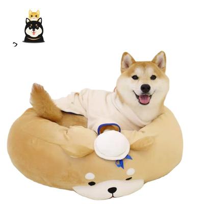 China Viable Round Cushion Dog Bed Sleeping Nest Washable Removable Dog Beds for sale