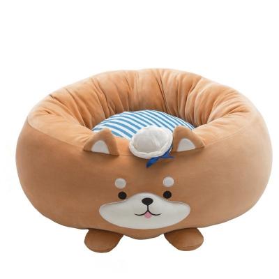 China Inside Large Size Luxury Round Cheap Viable Non Slip Washable Dog Bed Pet Nest Bed for sale