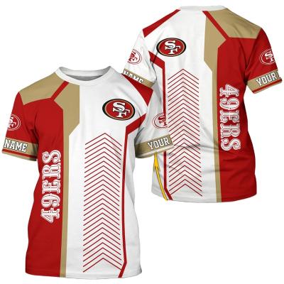 China Anti-Wrinkle Customize NFL Football Team 49ers Logo Heavyweight Cotton Gym T-Shirt For Men Logo Printed Oversized Custom Tshirt for sale