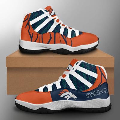 China Wholesale Durable Team Print Design Sneakers Fashion Broncos Football National Basketball Shoes Breathable Football Team Casual Shoes for sale