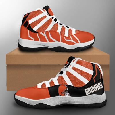 China Wholesale Durable Browns Football National Team Print Design Sneakers Fashion Basketball Shoes Breathable Football Team Casual Shoes for sale