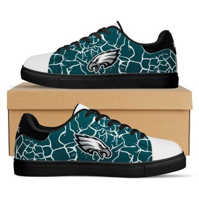 China Fashion Trend NFLE Eagles 1Pair AD Superstar Team Logo Print Walking Durable Cheap American Football Skateboarding Shoes Men Custom Made for sale