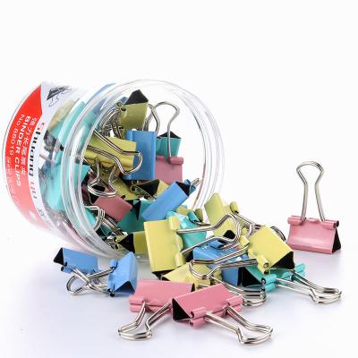 China Office Study 4 Colors 6 Class Medium Office Study Binder Clips Rose Green Purple Binder Gold Ribbon Clips INS Colors Large Small for sale