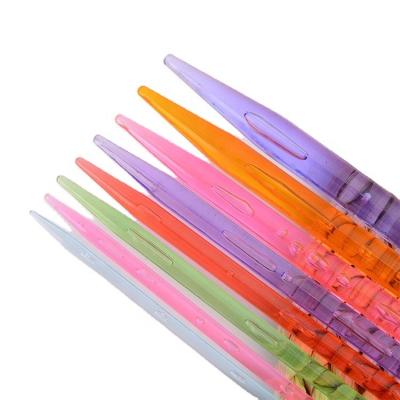 China Hand Sewing 35cm Stick Tool Needle Wool Knitting Needle Colorful Plastic Scarf Hat Thick Needle for sale