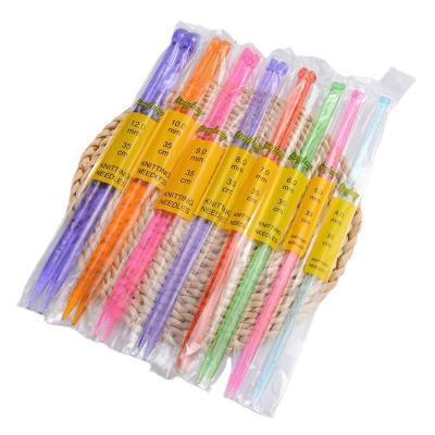 China Hand Sewing Tool 25cm Stick Needle Colorful Plastic Scarf Hat Thick Knitting Needle for sale