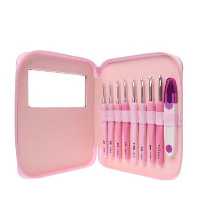 China 8PCS Knitting Chat Knitting Plus Crochet Hooks Set With Case for sale