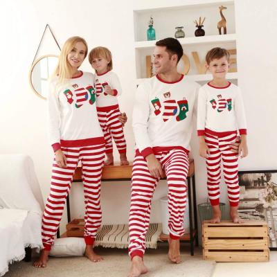 China QUICK DRY girl home wear sleepwear outfits men 2021 QUICK DRY striped kid boy pajamas Christmas family kid pajamas matching pajamas for woman for sale