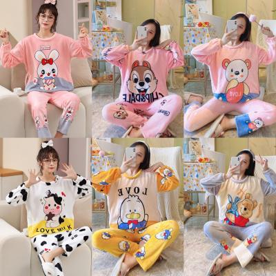 China Baju Tidur Sleepwear Supplier Pijama Termicas Ropa De Dormir Termica Pemasok Piyama QUICK DRY QUICK DRY Women Flannel Pajamas Pajamas Two Piece Set for sale