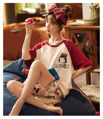 China Sunday Cotton Nightgowns Sleep Wear QUICK DRY Shorts Pairs Al Por Mayor Ropa De Dormir Baju Daster Wanita Baju Tidur Lucu QUICK DRY Cotton Pajama Sets for sale