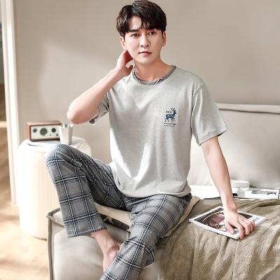 China Mens Luxury QUICK DRY Pajamas Set QUICK DRY Man-Cotton For Summer Vogue Grosir Baju Tidur Dewasa Sleepwear Homewear Long Robe Cotton Home Wear Night for sale