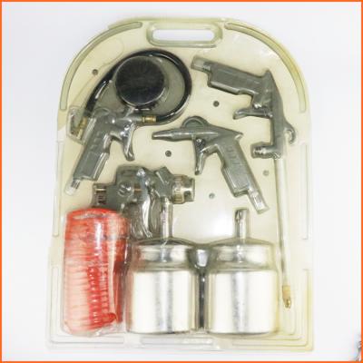 China Paint Spray Gun 5PCS Air Tool Kit With Double Suction Spray Gun Blister With Wash Blowing Inflating Gun for sale