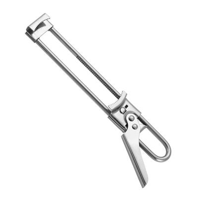 China Factory Directly Viable Multifunctional Kitchen Instrument Tools Stainless Steel Corkscrew Can Lid Adjustable Gripper Long Grip Jar Opener for sale