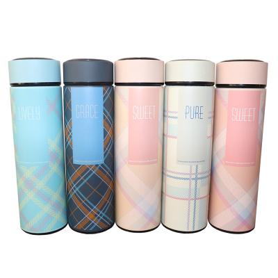 China NorthForest Stainless Steel Double Wall Desktop Cup Viable Vacuum Flask Tumbler With Tea Infuser Plaid Business Style British Bottle for sale